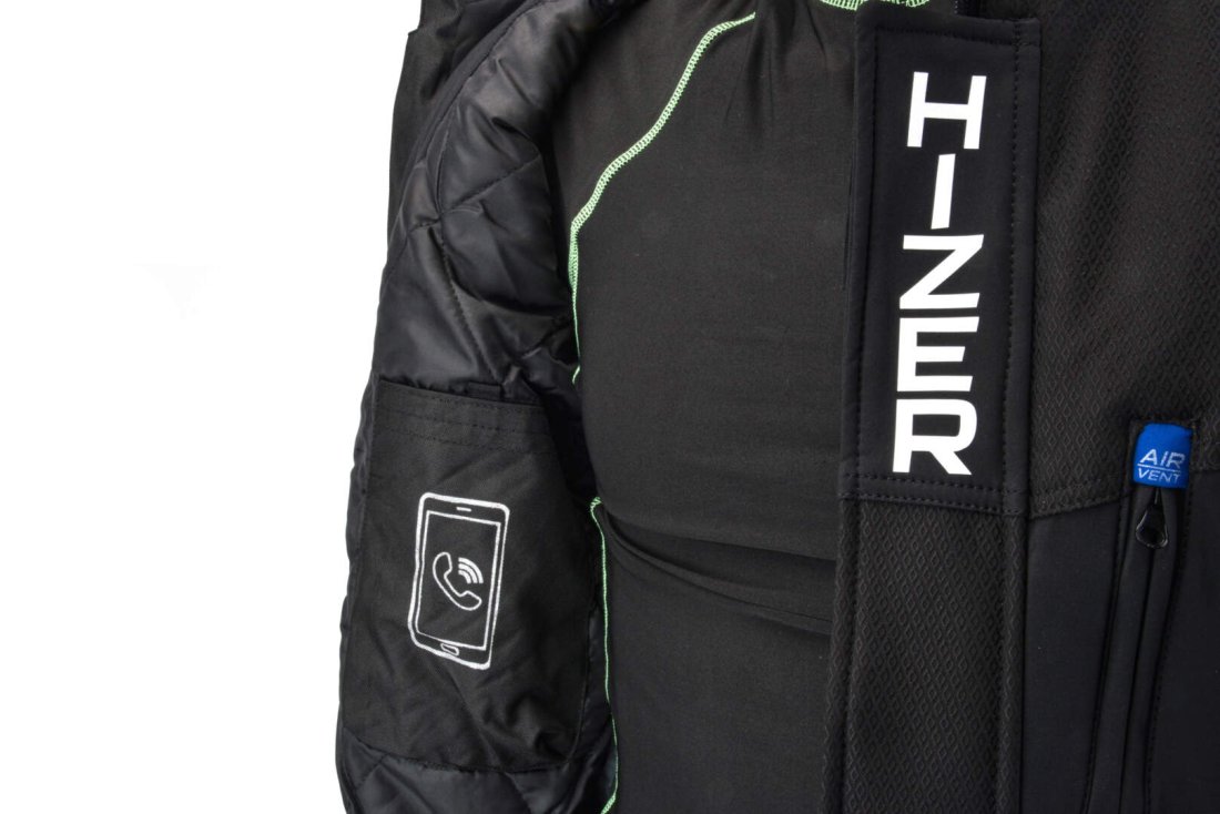 Куртка для снегохода HIZER #2 black-blue (текстиль) (XL)